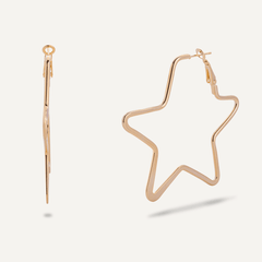 Vivienne Star Hoop Earrings In Gold - D&X Retail