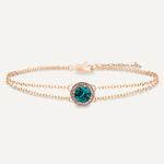 Detailed view of December Zircon Birthstone Clasp Bracelet In Gold Cubic Zirconia