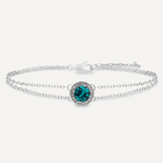 Detailed view of December Zircon Birthstone Bracelet in Silver Cubic Zirconia