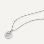 Detailed view of Aquarius Zodiac Necklace In Silver (Jan 20 – Feb 18)