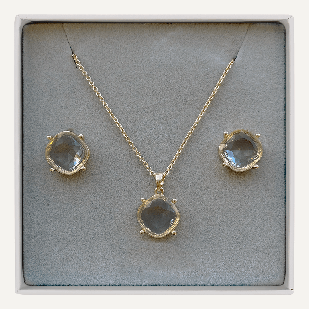 April Crystal Birthstone Boxed Set In Gold-Tone