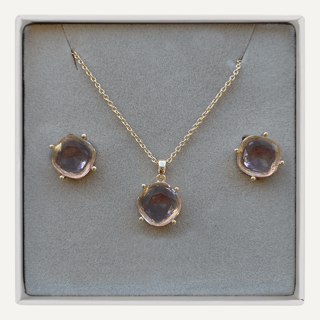 June Alexandrite Birthstone Boxed Set In Gold-Tone