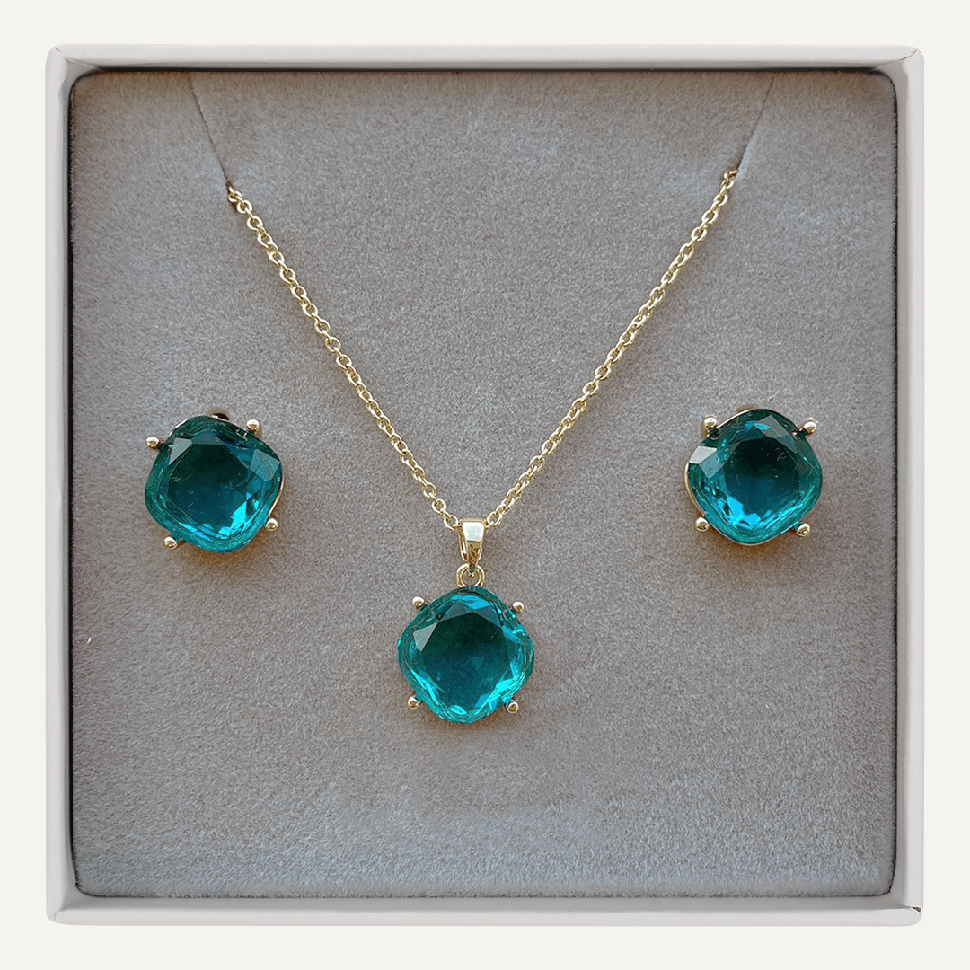 December Zircon Birthstone Boxed Set In Gold-Tone