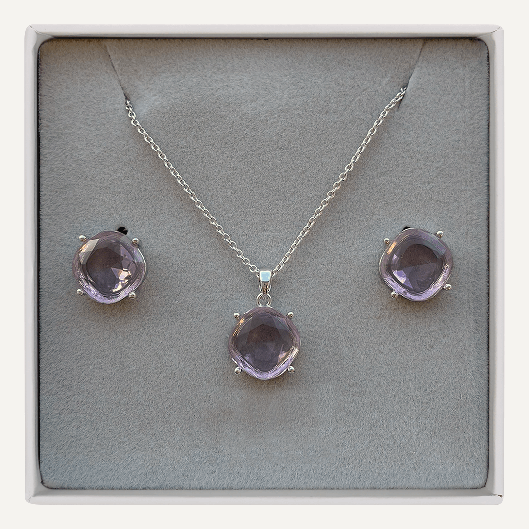 June Alexandrite Birthstone Boxed Set In Silver-Tone