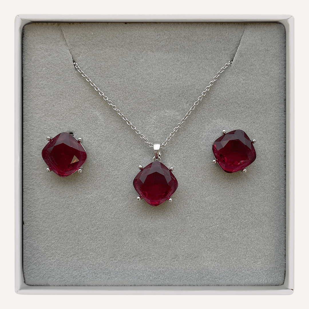 October Tourmaline Birthstone Boxed Set In Silver-Tone