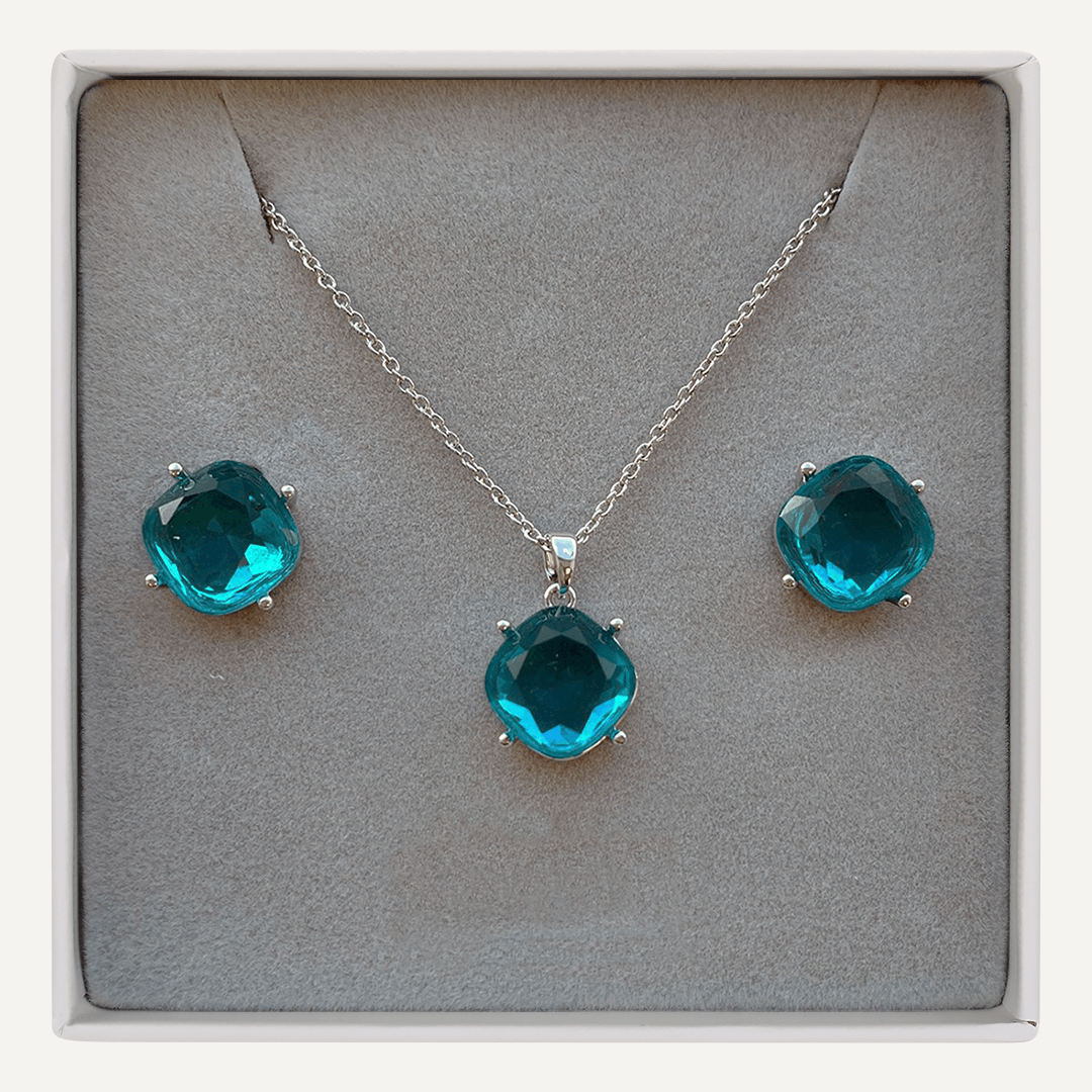 December Zircon Birthstone Boxed Set In Silver-Tone