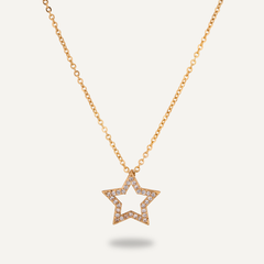 Vivienne Star Pendant Necklace Gold & Cubic Zirconia - D&X Retail