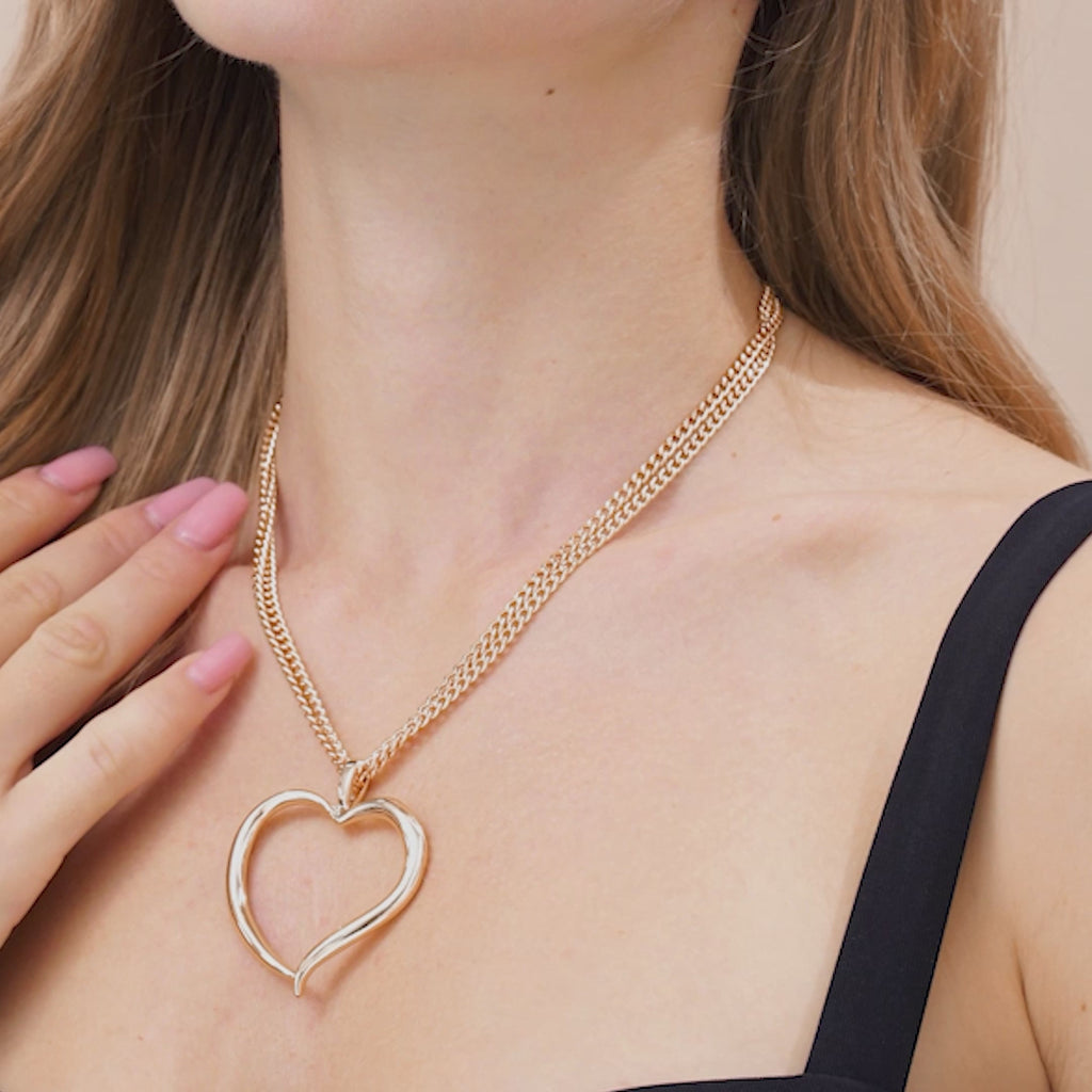 Puffy Heart Alloy Necklace – Coco Rose