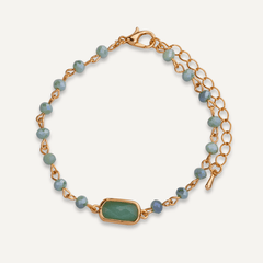 Green Crystal Clasp Bracelet In Gold - D&X Retail