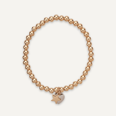 Gold and Silver Emily Heart and Star Elasticated Bracelet - D&X Retail