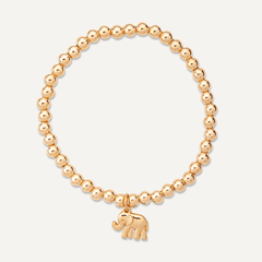 Emily Gold Elephant Bead Elasticated Bracelet - D&X Retail