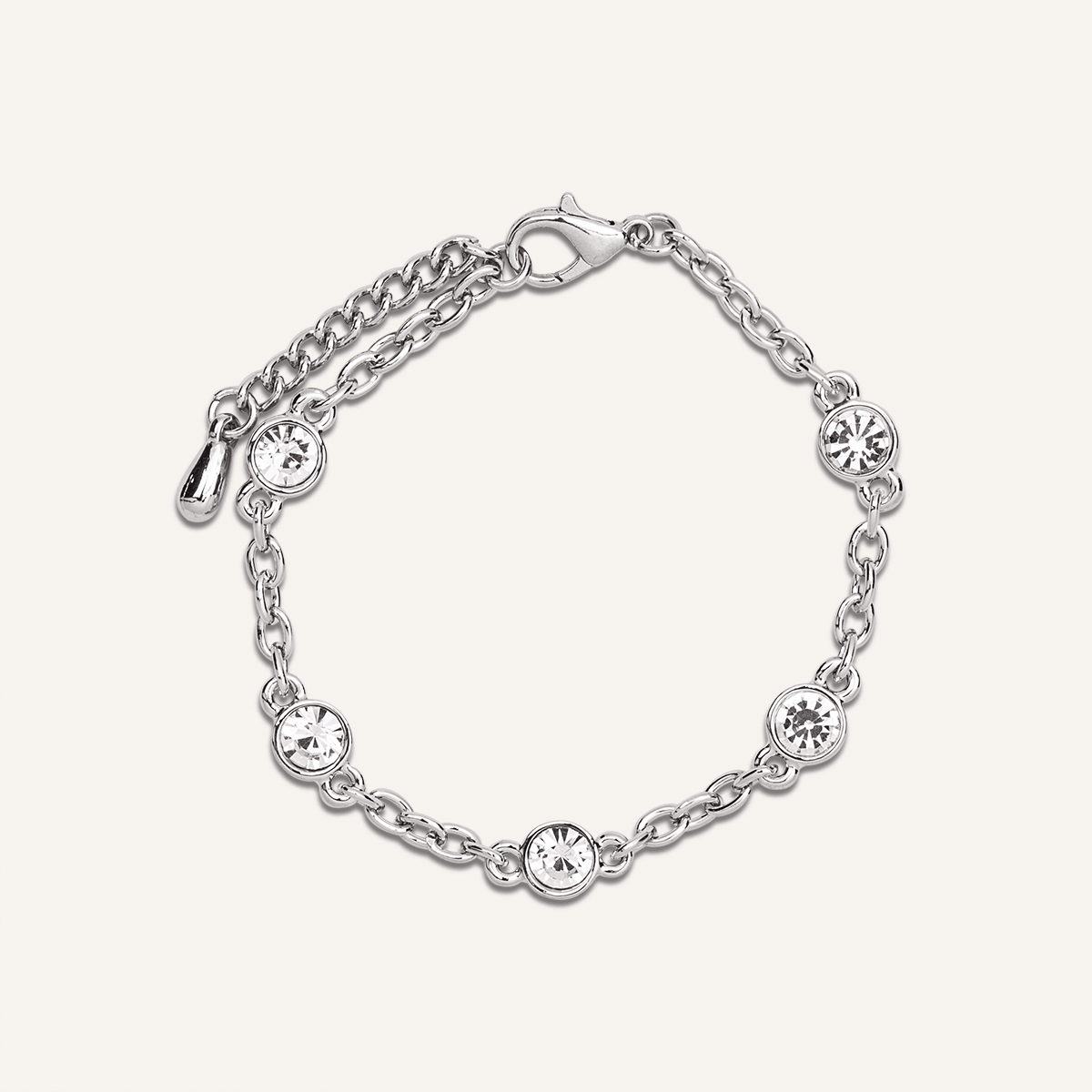 Alesha Contemporary Silver Crystal Bracelet -D&X Retail