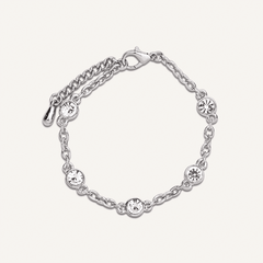 Alesha Contemporary Silver Crystal Bracelet -D&X Retail