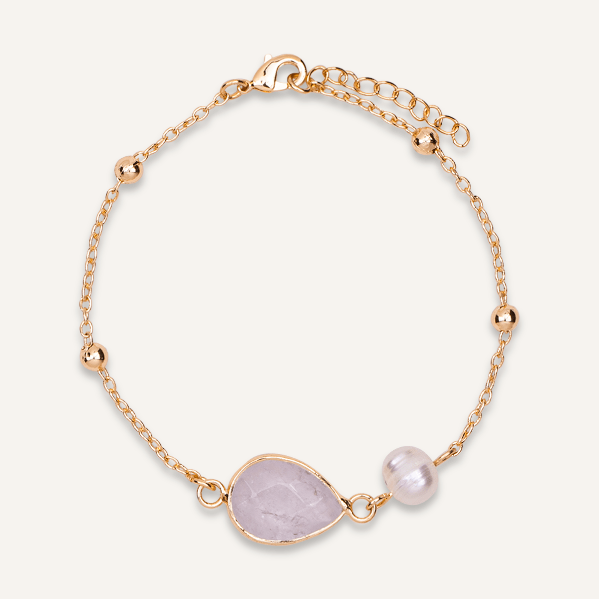 Delicate Alexandrite Pearl And Moonstone Gold Clasp Bracelet - D&X Retail