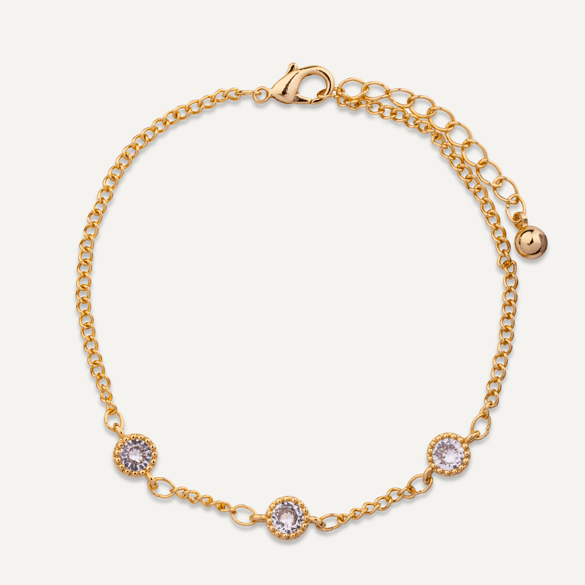 Keira Contemporary Gold And Crystal Clasp Bracelet - D&X Retail
