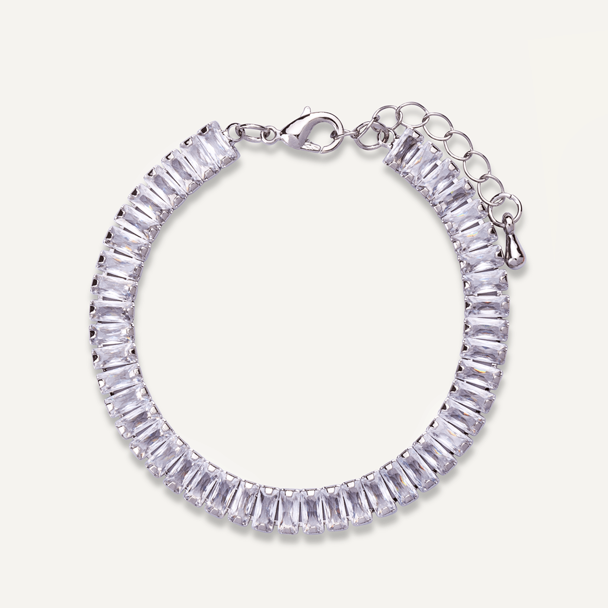 Elizabeth Silver and Cubic Zirconia Clasp Bracelet - D&X Retail