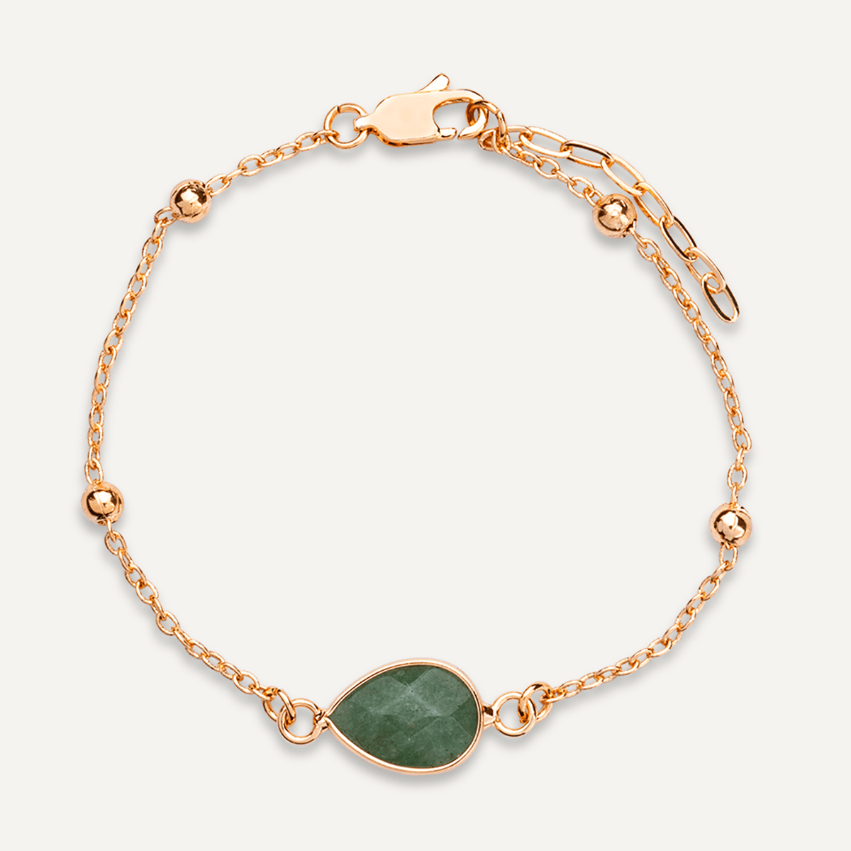 Delicate Chrysoprase Gold Clasp Bracelet - D&X Retail