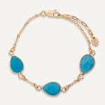 Natural Cerulean Stone Gold Clasp Bracelet - D&X Retail