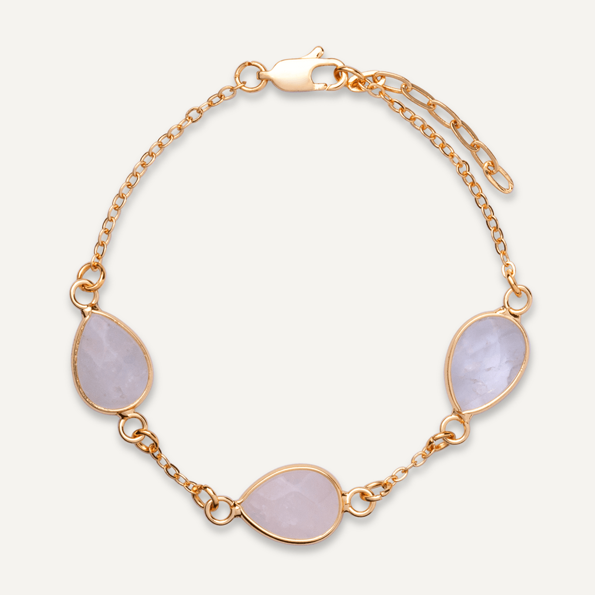 Natural Moonstone Stone Gold Clasp Bracelet - D&X Retail