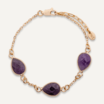 Natural Amethyst Stone Gold Clasp Bracelet - D&X Retail
