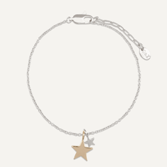 Keira Silver Mixed Star Duo Bracelet - D&X Retail