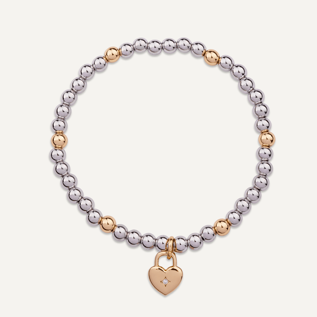 Emily Mixed Metal Beaded Heart Bracelet - D&X Retail