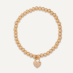 Emily Gold Beaded Heart Bracelet - D&X Retail