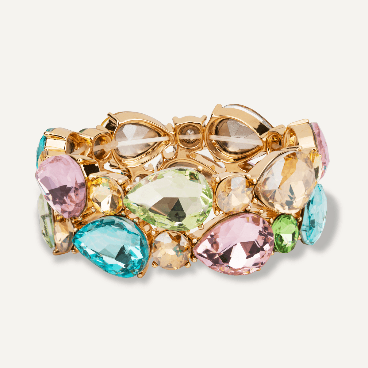 Elasticated Multi-coloured Gemstone Bracelet - D&X Retail