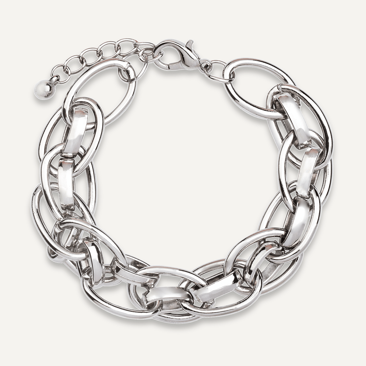 Chunky Silver Chain Clasp Bracelet - D&X Retail