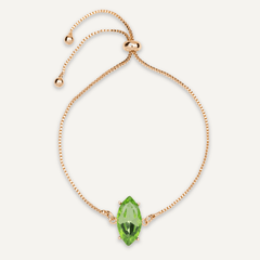 Green Crystal Gold Drawstring Bracelet - D&X Retail