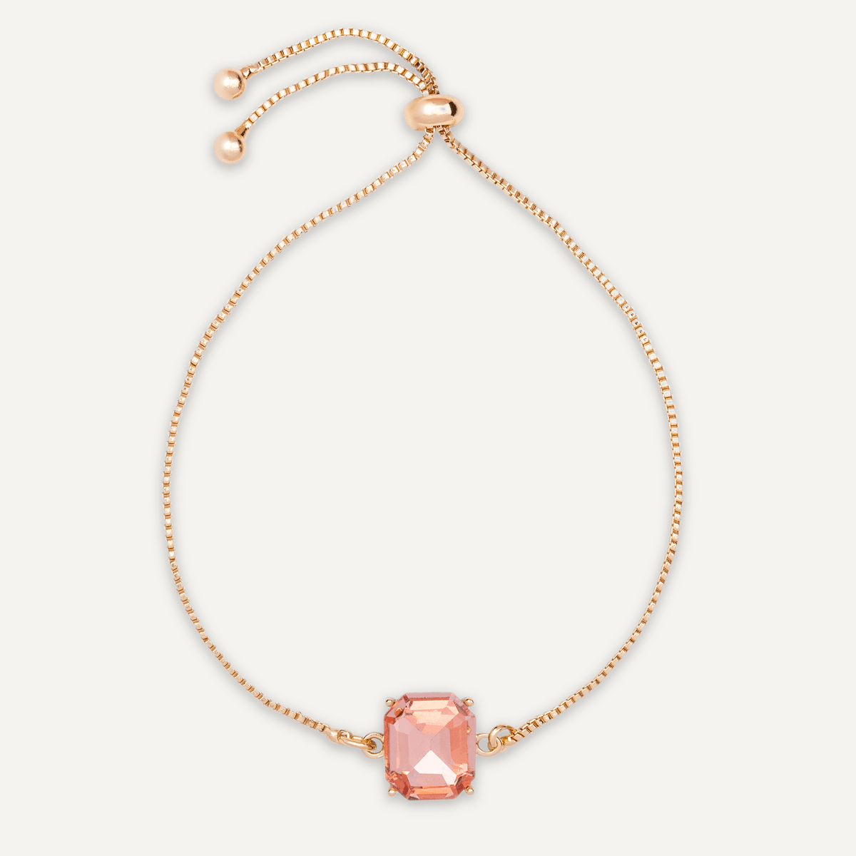 Coral Crystal Gold Drawstring Bracelet - D&X Retail