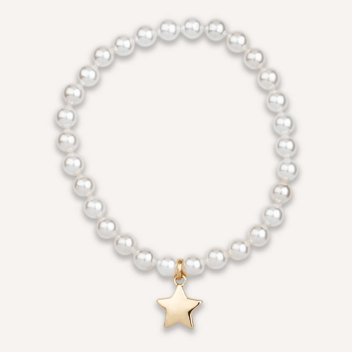 Pearl & Gold Star Elasticated Bracelet - D&X Retail