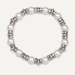 Pearl & Crystal Elasticated Bracelet - D&X Retail
