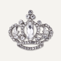 Kylie Crystal Crown Pin Brooch In Silver - D&X Retail