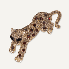 Kylie Crystal Tiger Cat Pin Brooch - D&X Retail