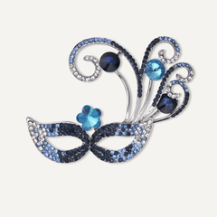 Ariana Crystal Masquerade Pin Brooch in Silver - D&X Retail