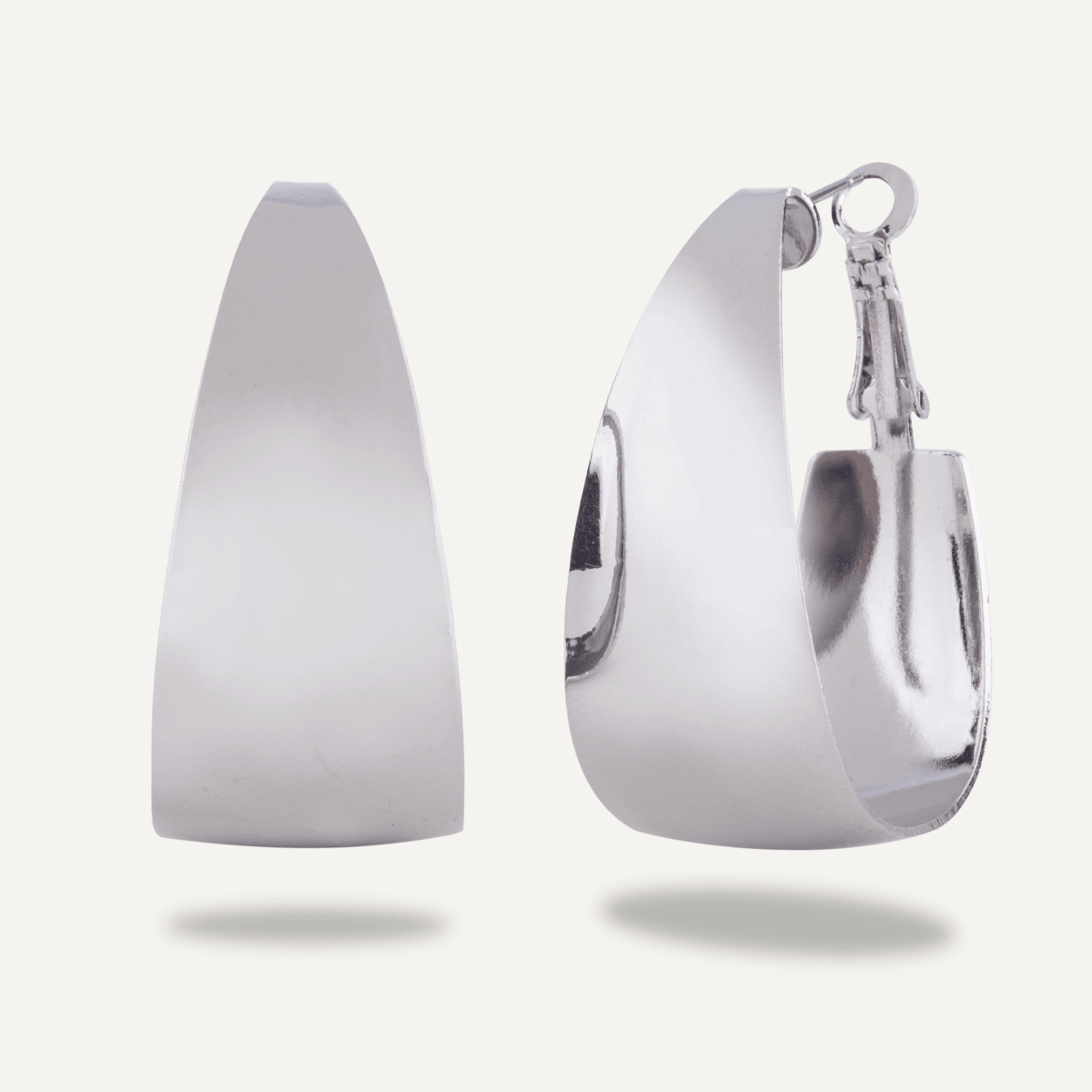 Alesha Contemporary Hoop Earrings in Silver - D&X Retail