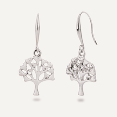 Eternal Silver Tree of Life Hook Earrings In Silver - D&X Retail