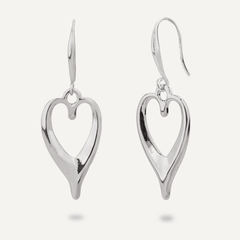 Sweetheart Silver Heart Hook Earrings - D&X Retail