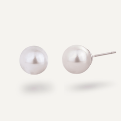 Audrey Mother of Pearl Stud Earrings in Cream - D&X Retail