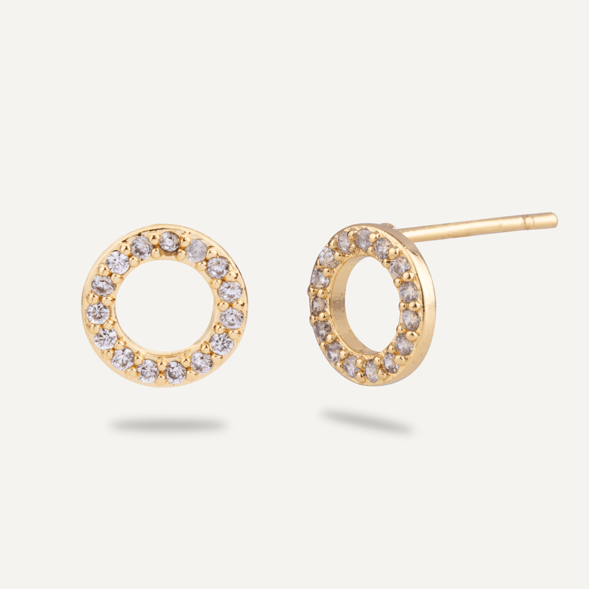 Keira Cubic Zirconia Stud Earrings in Gold - D&X Retail