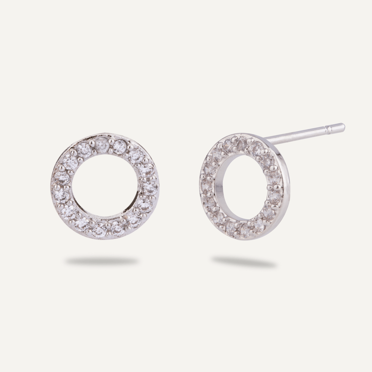 Keira Cubic Zirconia Stud Earrings in Silver - D&X Retail