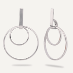 Geo Silver Layered Ring Post Earrings - D&X Retail