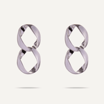 Zaha Abstract Twisted Circles Drop Earrings in Silver - D&X Retail