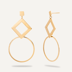 Geo Contemporary Post Earrings in Gold - D&X Retail