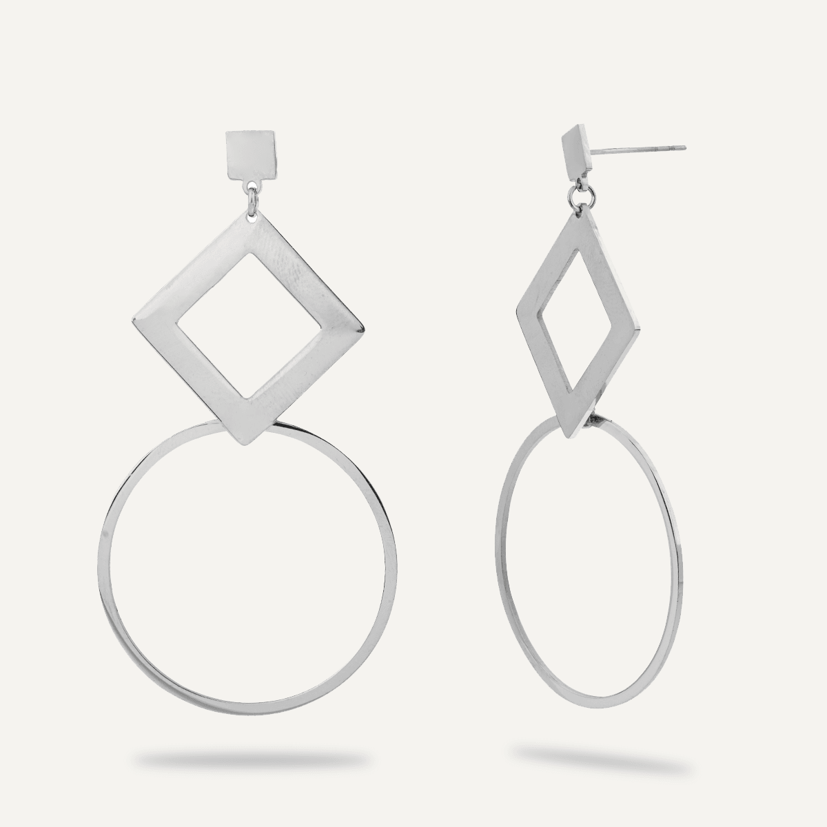 Geo Contemporary Post Earrings in Silver - D&X Retail