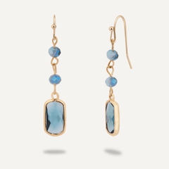 Aqua Blue Crystal Drop Earrings - D&X Retail