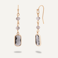Grey and Gold Crystal Drop Earrings - D&X Retail
