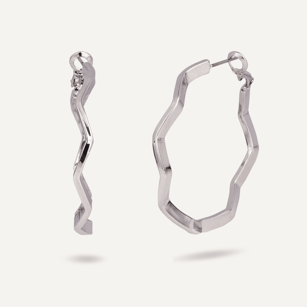 Eternal Abstract Hoop Earrings in Silver - D&X Retail