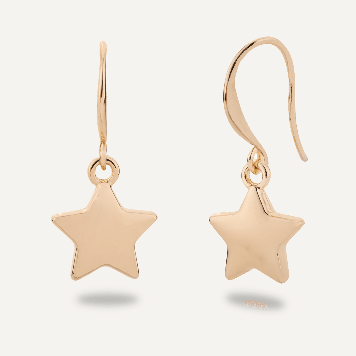 Emily Gold Puffed Star Drop Earrings - D&X Retail